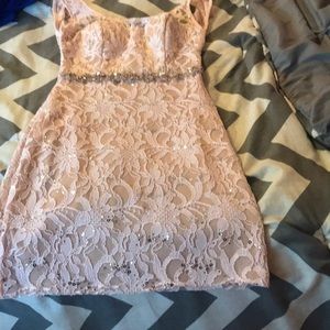 Light pink /nude lace sparkle dress